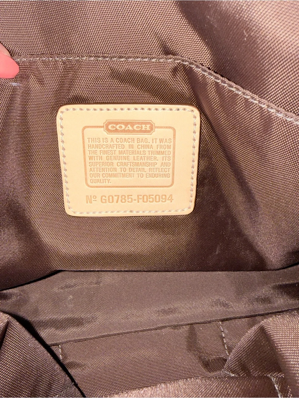 Coach Tan and Brown Signature Makeup Bag